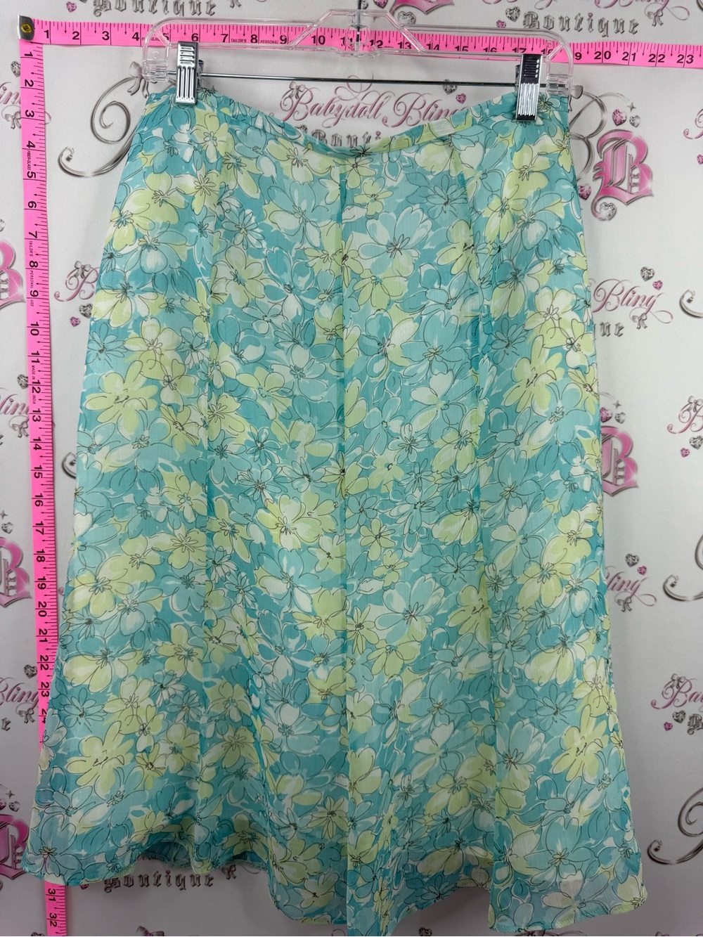 cleo skirt floral pastel neon Aqua & Lemon Floral A-Line Skirt